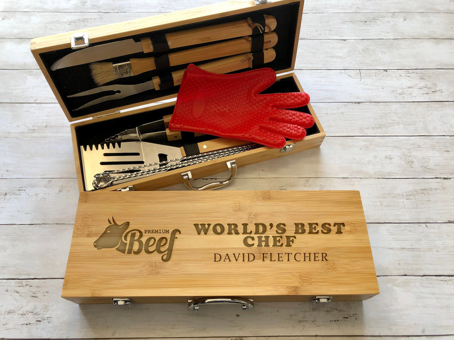 Engraved BBQ Set, BBQ Gift, Grilling Tools, Grill Set, Custom BBQ Set, Grill Master, Dad Gift, Personalized Grilling, Engraved Spatula
