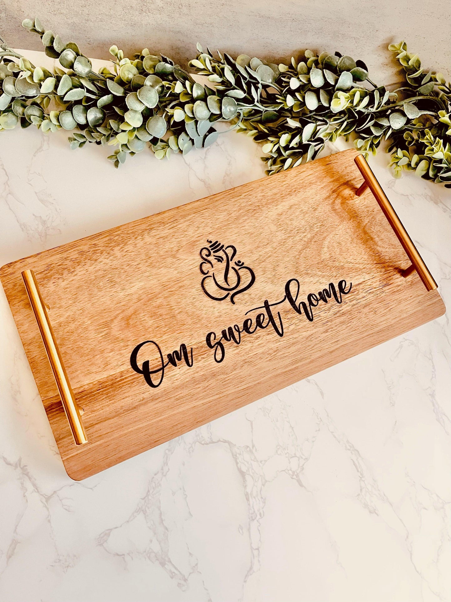 Custom Laser Engraved Acacia Board with Gold Handles
