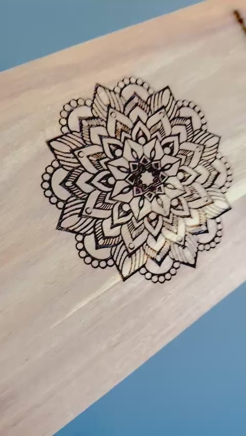Engraved Acacia Serving Board with Gold Handles – Perfect Gift for Diwali & More