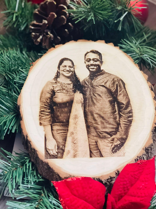 Custom Natural Wood Log with Picture