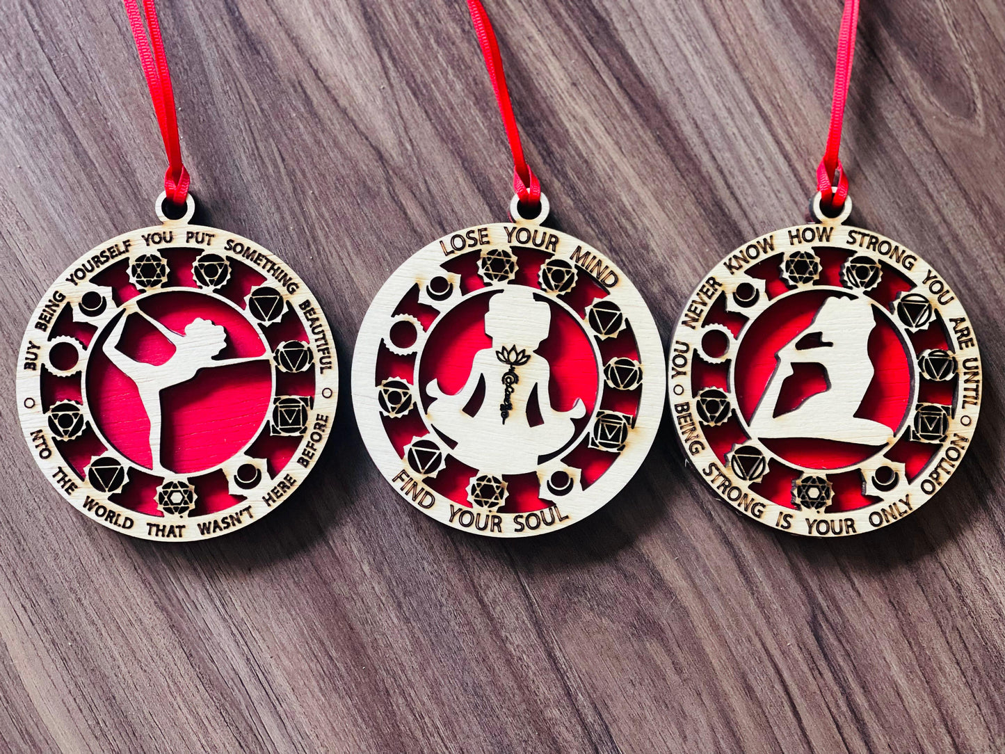 Yoga Christmas Ornament Bundle / Wood Ornament / Christmas Ornament