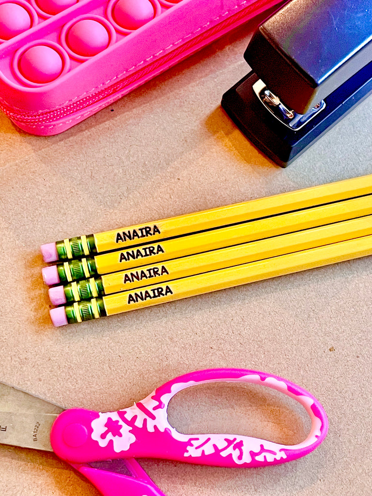Personalized Pencil Set, Name Pencils, Custom Children's Pencils, Back To School Supplies, Custom Made Engraved Pencils