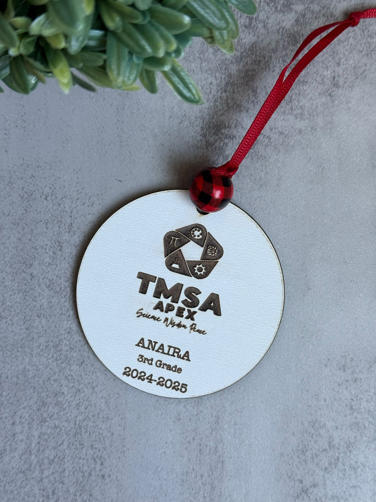 TMSA - Logo Engraved Ornaments with Personalized name and grade