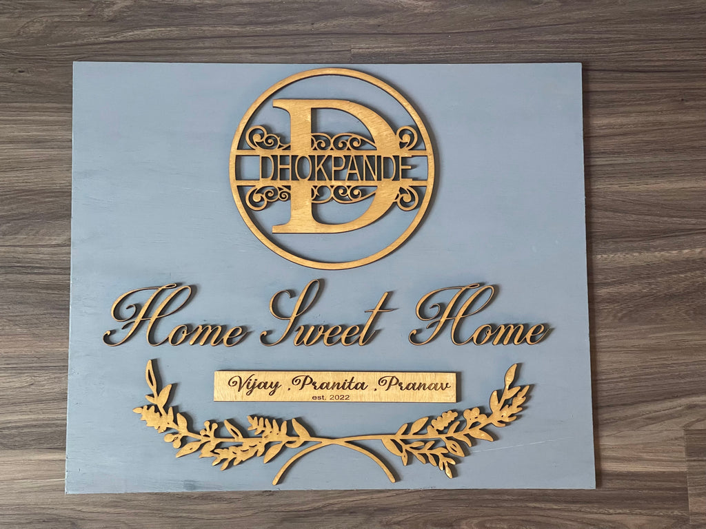 Personalised home sweet home realtor board